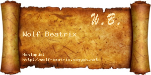 Wolf Beatrix névjegykártya